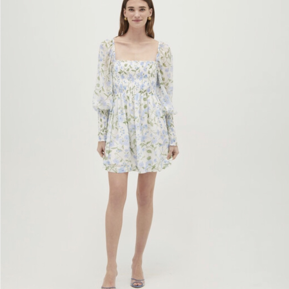 NWT Grace Nap Dress by Hill House in Blue/Green Peony